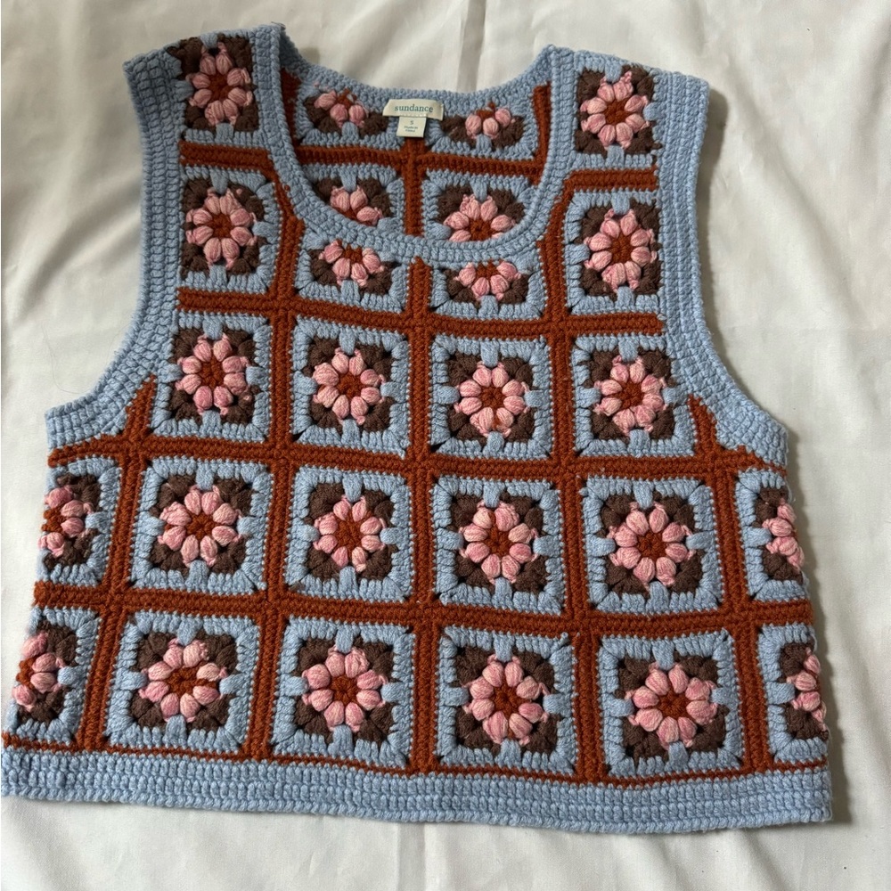 Sundance Open Meadows Sweater Vest Size S - Picture 8 of 10